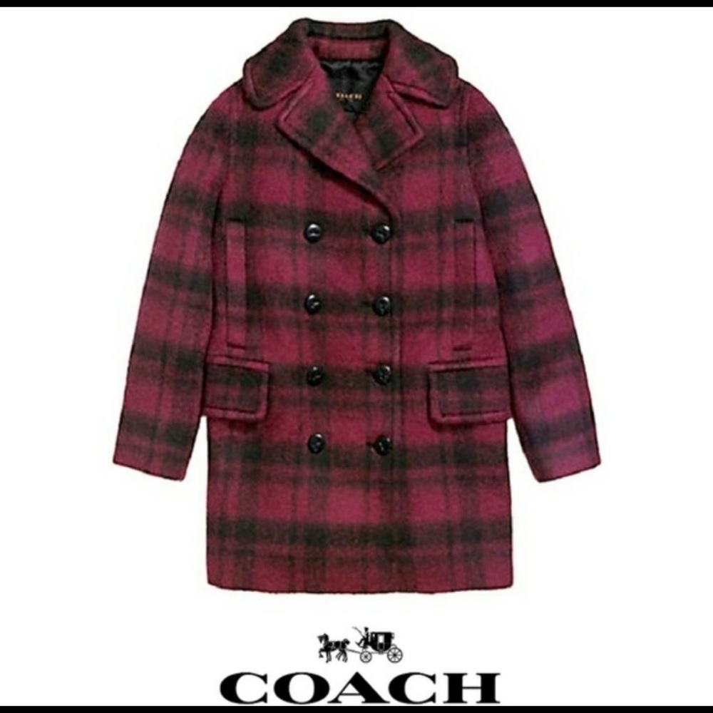like new Coach wool blend pea coat Small